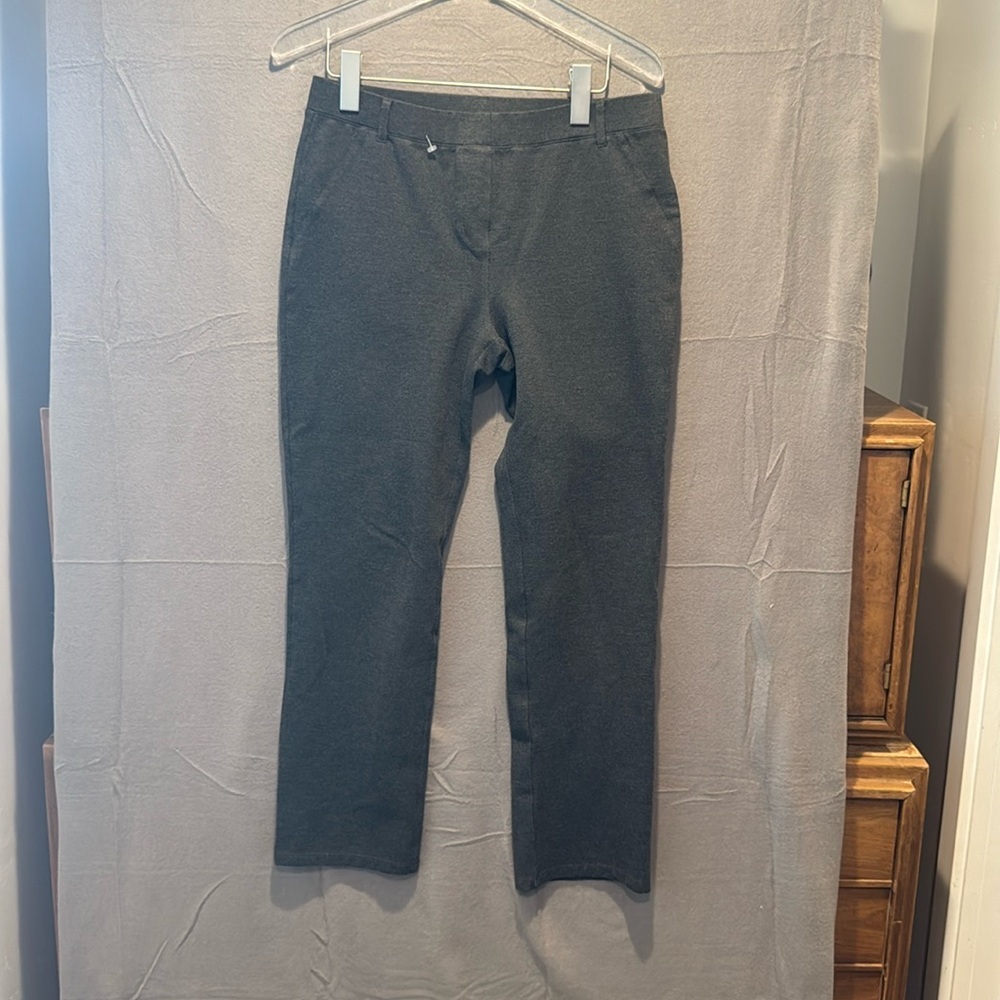 Quince Ultra-Stretch Ponte Straight Leg Pant Gray Size Medium